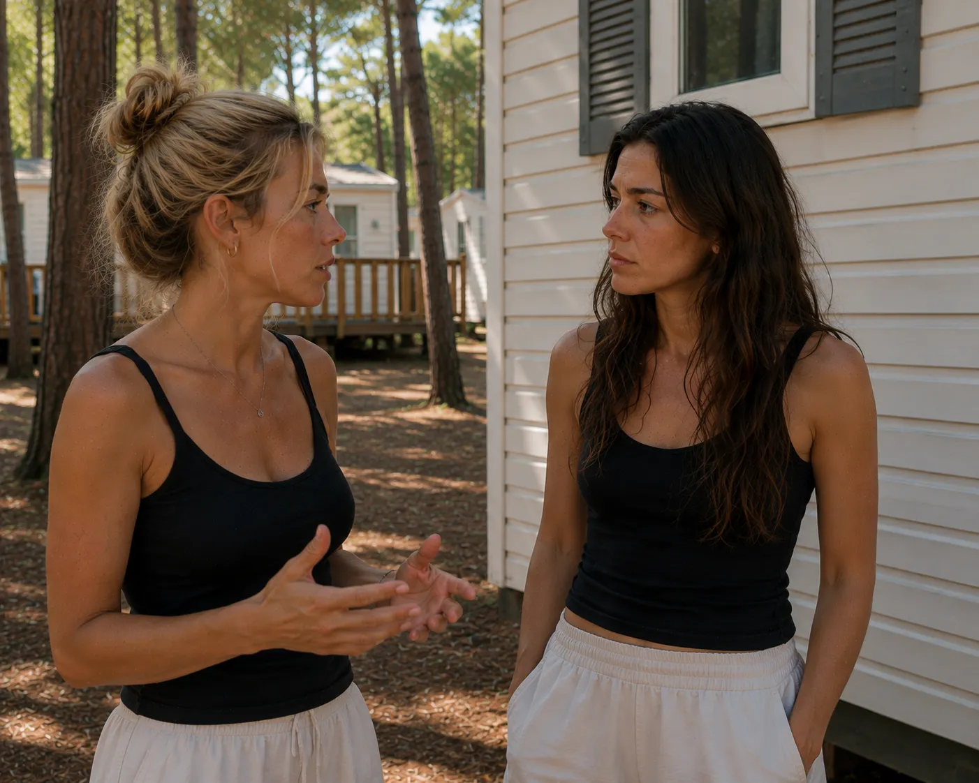 Liv hablando en privado con Luc&iacute;a sobre la aparici&oacute;n de Columa en Domovil