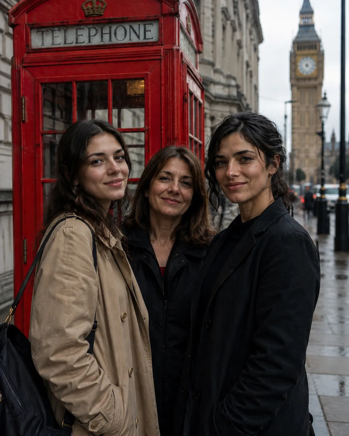 Luc&iacute;a Hinojosa, Marta Hinojosa y Carmen Alvareda en Londres, junio de 2015