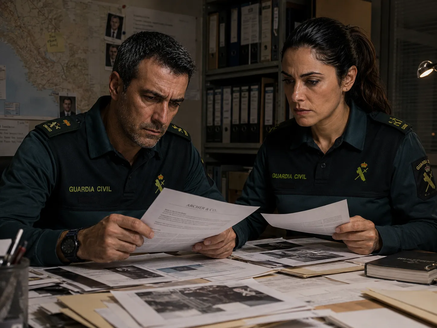 Rub&eacute;n Valc&aacute;rcel y Virginia Salcedo durante una investigaci&oacute;n